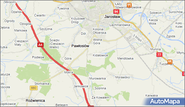 mapa Kidałowice, Kidałowice na mapie Targeo