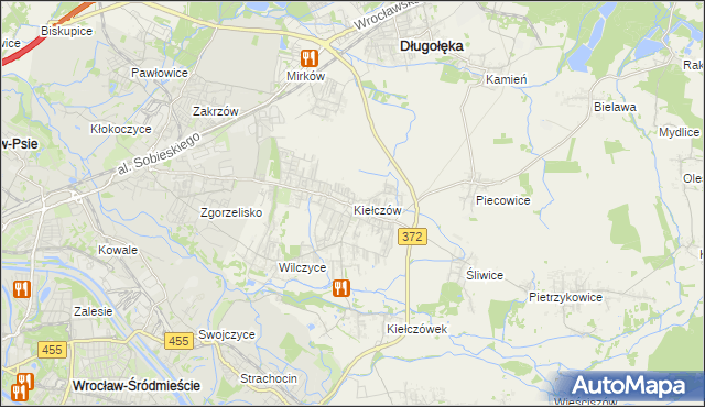 mapa Kiełczów, Kiełczów na mapie Targeo