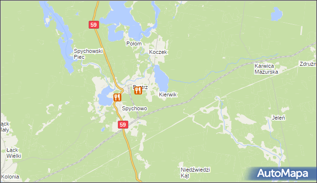 mapa Kierwik, Kierwik na mapie Targeo