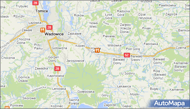 mapa Klecza Górna, Klecza Górna na mapie Targeo