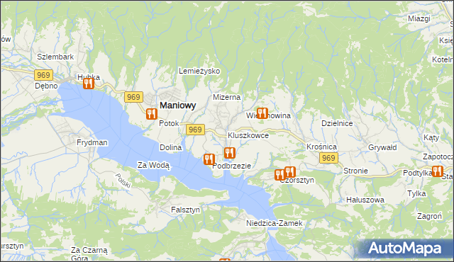 mapa Kluszkowce, Kluszkowce na mapie Targeo