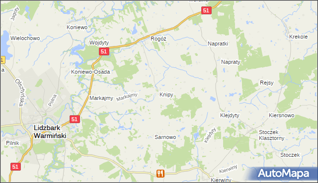 mapa Knipy, Knipy na mapie Targeo