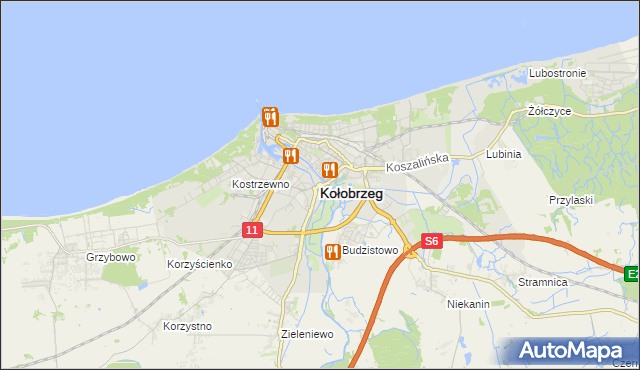 mapa Kołobrzegu, Kołobrzeg na mapie Targeo