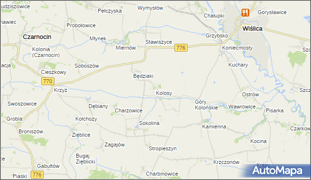 mapa Kolosy, Kolosy na mapie Targeo