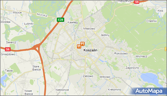 mapa Koszalina, Koszalin na mapie Targeo