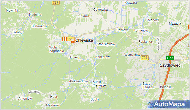 mapa Koszorów, Koszorów na mapie Targeo