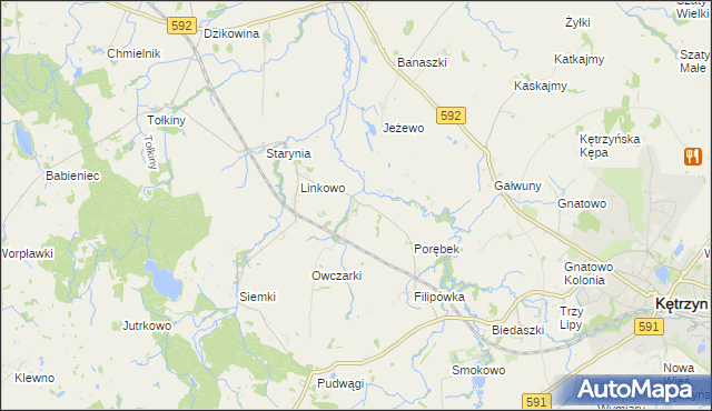 mapa Kotkowo gmina Kętrzyn, Kotkowo gmina Kętrzyn na mapie Targeo