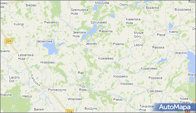 mapa Kowalewo gmina Szemud, Kowalewo gmina Szemud na mapie Targeo
