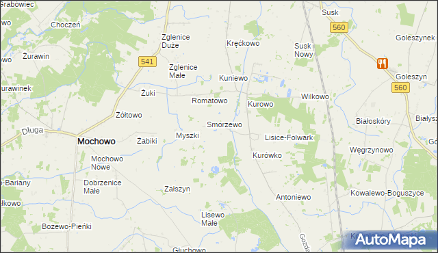 mapa Kozice gmina Gozdowo, Kozice gmina Gozdowo na mapie Targeo