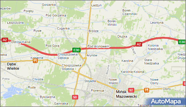 mapa Królewiec gmina Mińsk Mazowiecki, Królewiec gmina Mińsk Mazowiecki na mapie Targeo