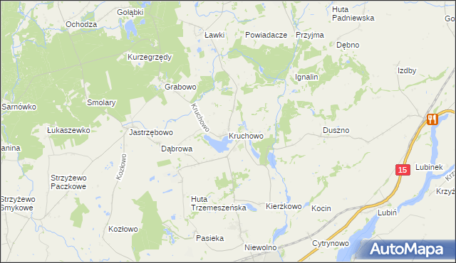 mapa Kruchowo, Kruchowo na mapie Targeo