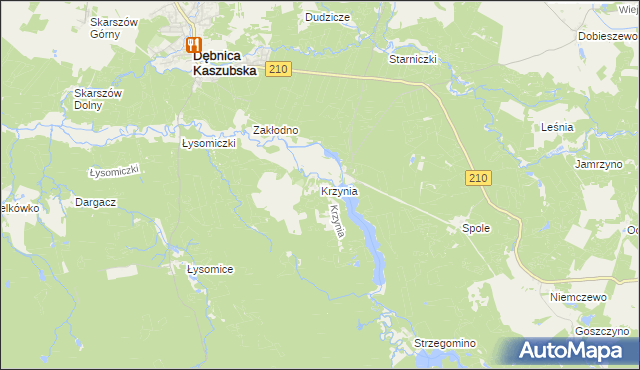 mapa Krzynia, Krzynia na mapie Targeo