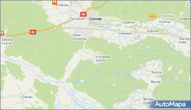 mapa Krzyżowa Dolina, Krzyżowa Dolina na mapie Targeo