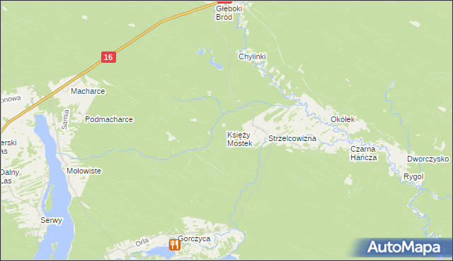 mapa Księży Mostek, Księży Mostek na mapie Targeo
