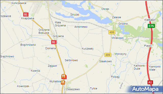mapa Kuczwały, Kuczwały na mapie Targeo