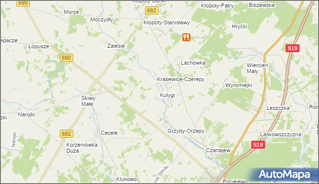 mapa Kułygi, Kułygi na mapie Targeo