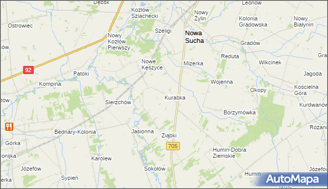 mapa Kurabka, Kurabka na mapie Targeo
