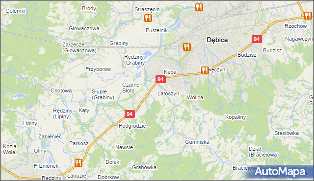 mapa Latoszyn, Latoszyn na mapie Targeo