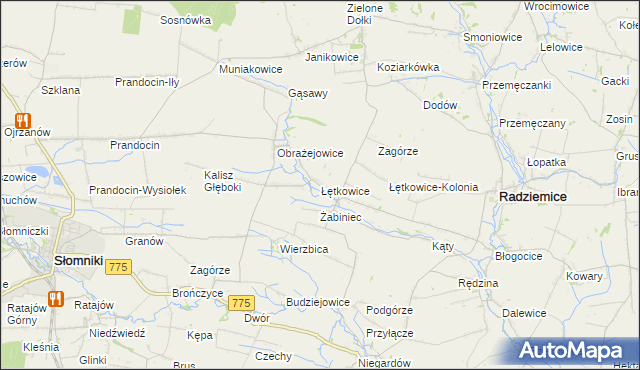 mapa Łętkowice, Łętkowice na mapie Targeo