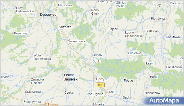 mapa Łężyny, Łężyny na mapie Targeo