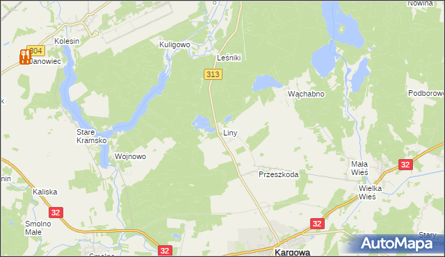 mapa Liny, Liny na mapie Targeo