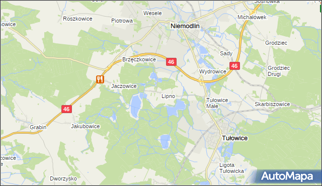 mapa Lipno gmina Niemodlin, Lipno gmina Niemodlin na mapie Targeo