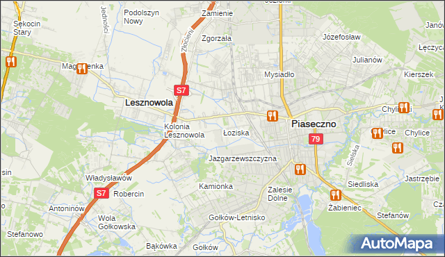 mapa Łoziska, Łoziska na mapie Targeo