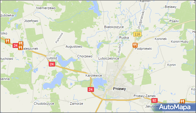 mapa Lubocześnica, Lubocześnica na mapie Targeo