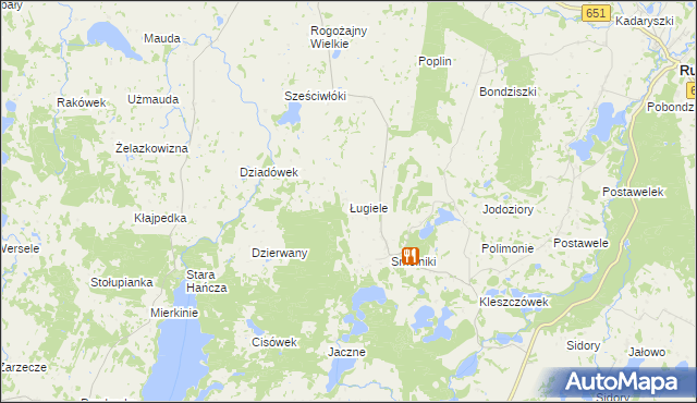 mapa Ługiele, Ługiele na mapie Targeo