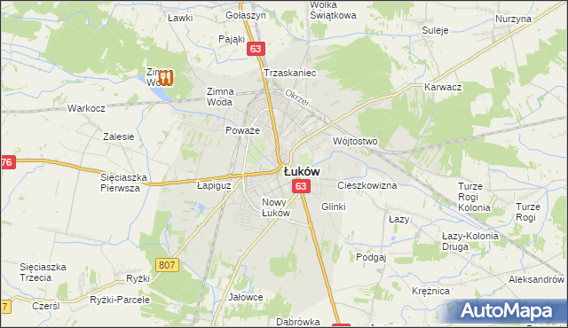 mapa Łuków, Łuków na mapie Targeo