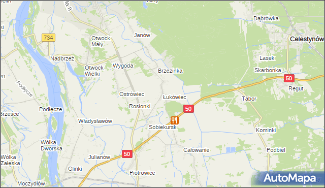 mapa Łukówiec gmina Karczew, Łukówiec gmina Karczew na mapie Targeo