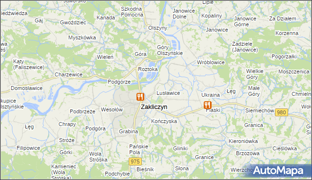 mapa Lusławice gmina Zakliczyn, Lusławice gmina Zakliczyn na mapie Targeo