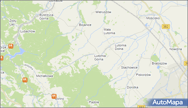 mapa Lutomia Górna, Lutomia Górna na mapie Targeo