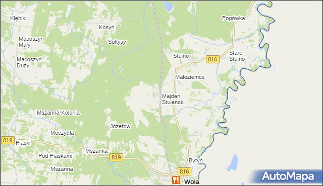 mapa Majdan Stuleński, Majdan Stuleński na mapie Targeo