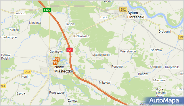 mapa Małaszowice, Małaszowice na mapie Targeo