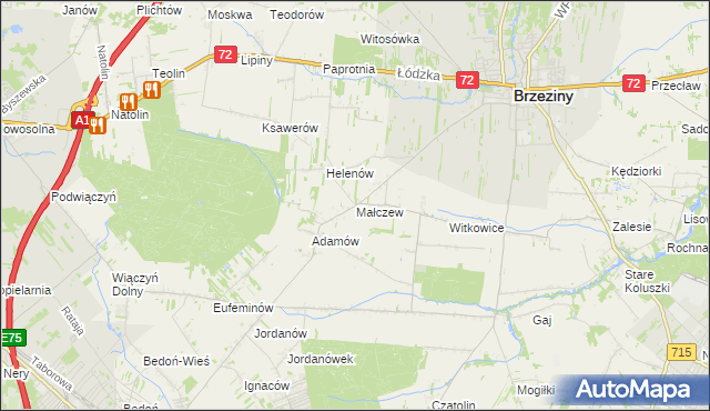 mapa Małczew, Małczew na mapie Targeo