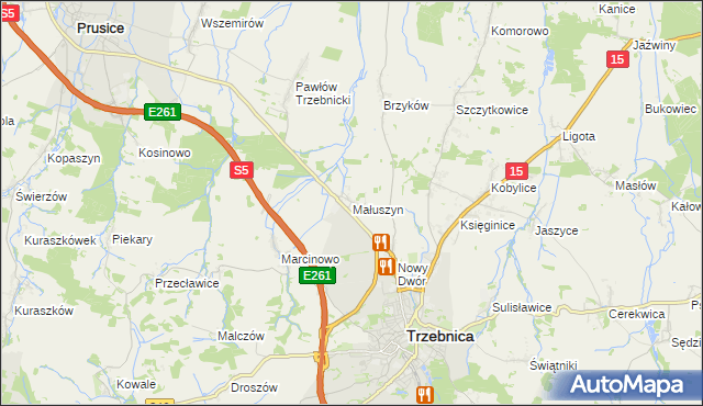 mapa Małuszyn, Małuszyn na mapie Targeo