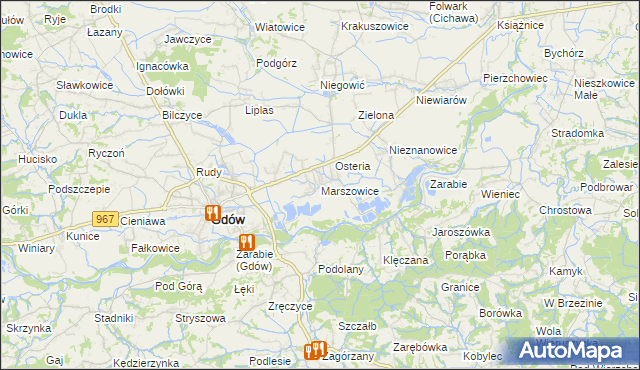mapa Marszowice gmina Gdów, Marszowice gmina Gdów na mapie Targeo