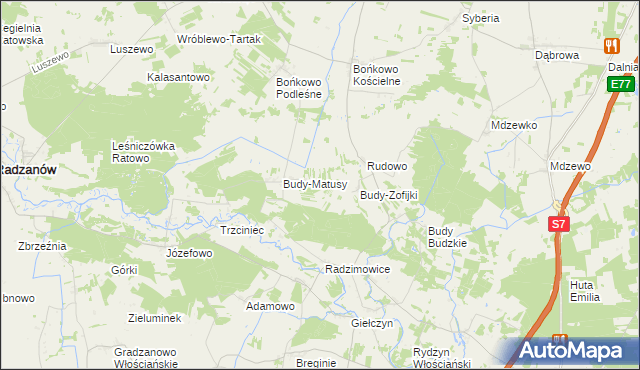 mapa Marysinek gmina Strzegowo, Marysinek gmina Strzegowo na mapie Targeo