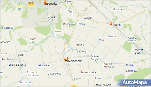 mapa Maszki, Maszki na mapie Targeo