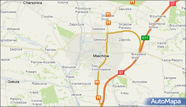 mapa Miechów, Miechów na mapie Targeo