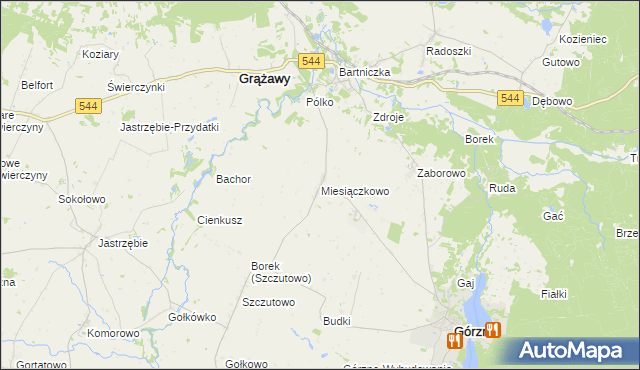 mapa Miesiączkowo, Miesiączkowo na mapie Targeo