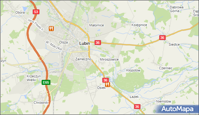 mapa Miroszowice, Miroszowice na mapie Targeo