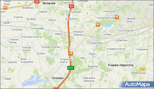 mapa Młodocin Mniejszy, Młodocin Mniejszy na mapie Targeo