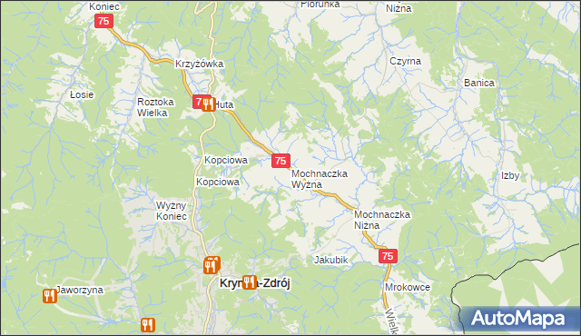 mapa Mochnaczka Wyżna, Mochnaczka Wyżna na mapie Targeo