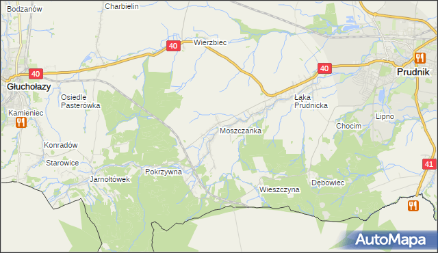 mapa Moszczanka gmina Prudnik, Moszczanka gmina Prudnik na mapie Targeo