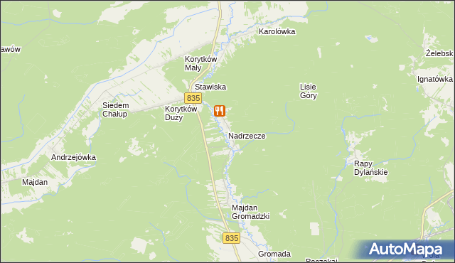 mapa Nadrzecze gmina Biłgoraj, Nadrzecze gmina Biłgoraj na mapie Targeo