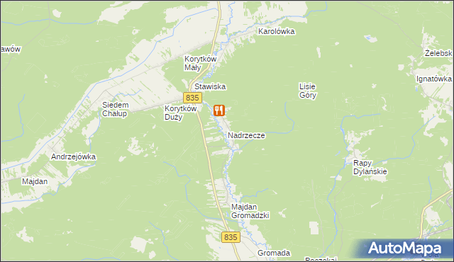 mapa Nadrzecze gmina Biłgoraj, Nadrzecze gmina Biłgoraj na mapie Targeo