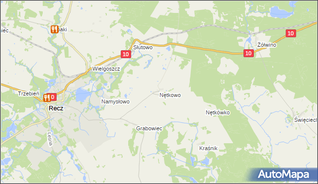 mapa Nętkowo, Nętkowo na mapie Targeo