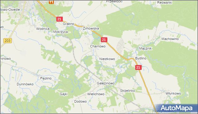 mapa Niestkowo, Niestkowo na mapie Targeo